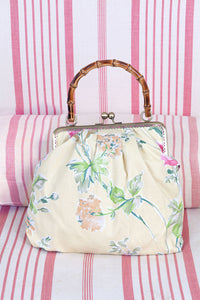 Pale Yellow Floral Handbag