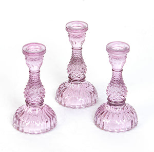 6in. Violet Glass Candlestick