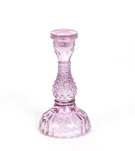 6in. Violet Glass Candlestick