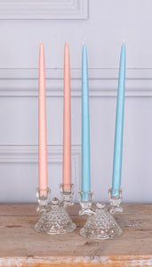 Pair of glass candlesticks