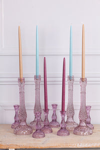 Violet Glass Candlestick 15in