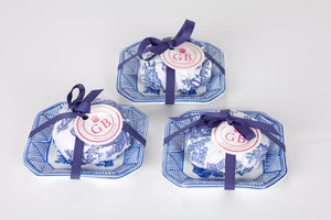 Blue & White Willow Pattern Sandalwood Soap with matching China Plate