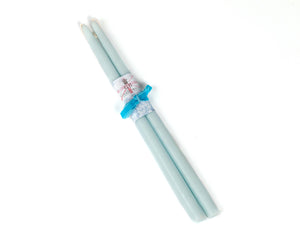 Tapered Beeswax Candles - Pale Blue
