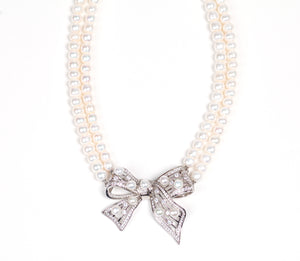 Crystal sales bow necklace