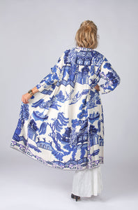 Willow  Pattern Duster Coat
