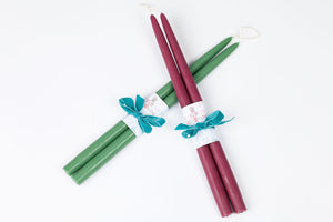 Tapered Beeswax Candles - Plum