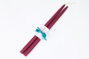 Tapered Beeswax Candles - Plum