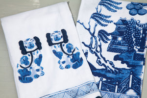 Gorgeous Blue and White Dish Cloths with Willow Pattern