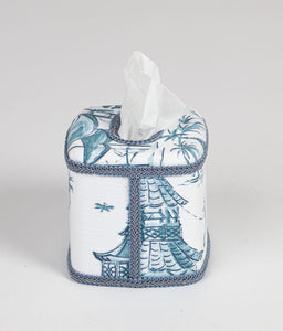 Blue Toile handmade Tissue Cover